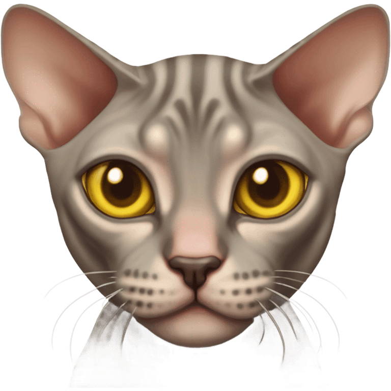 Brown tabby sphynx yellow eyes emoji