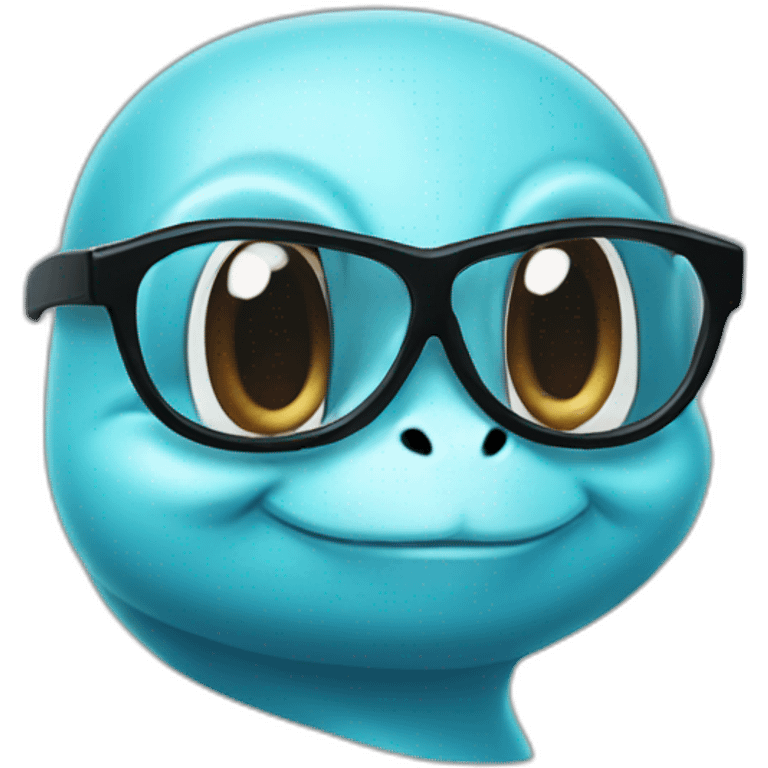 squirtle with a blackglasses emoji