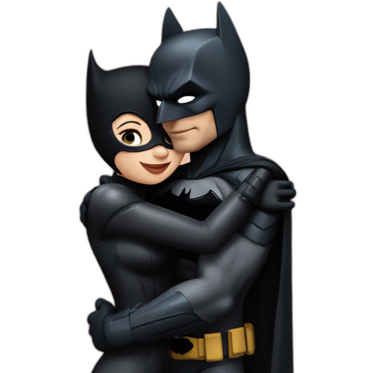 batman and catwoman hugging emoji