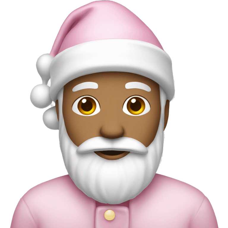 white Santa wearing light pink hat  emoji