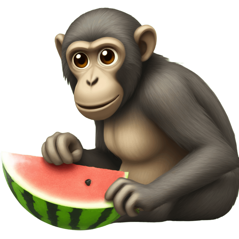 Monkey eating watermelon emoji