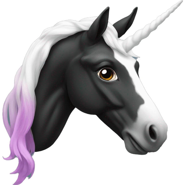 Unicorn black emoji