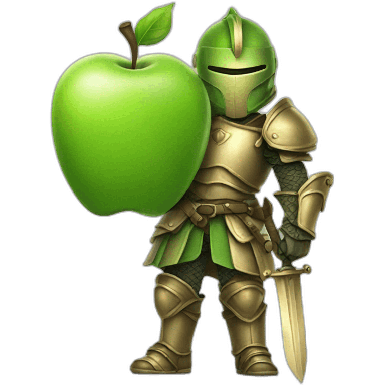 greeen apple knight? holding laptop emoji