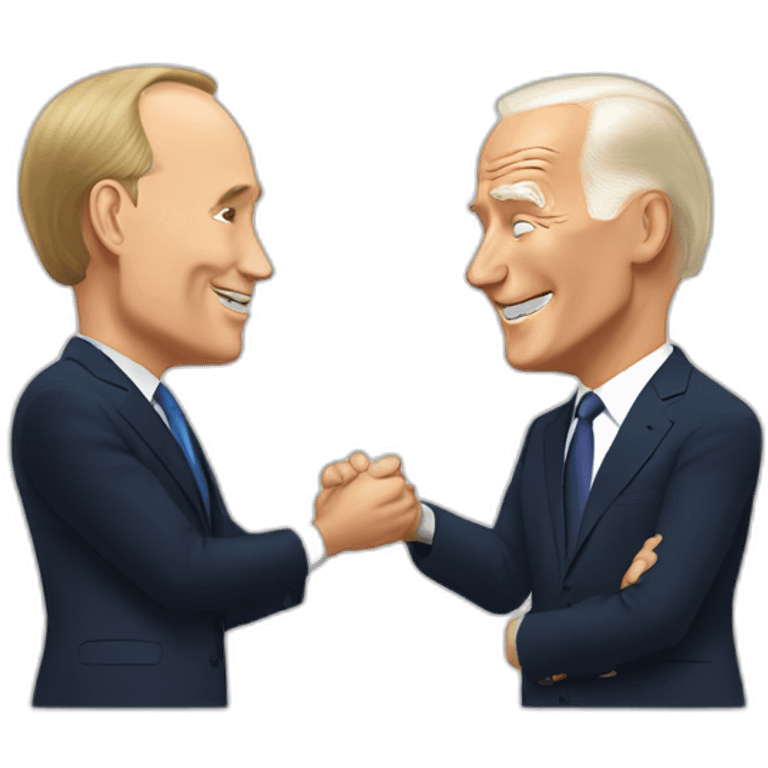 Putin and Biden talking emoji