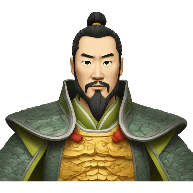 /imagine prompt: "emoji style portrait of Qin Shi Huang, Emperor of China, wearing a dragon robe, a determined expression on his face, detailed and realistic" --v 4 --q 2 emoji