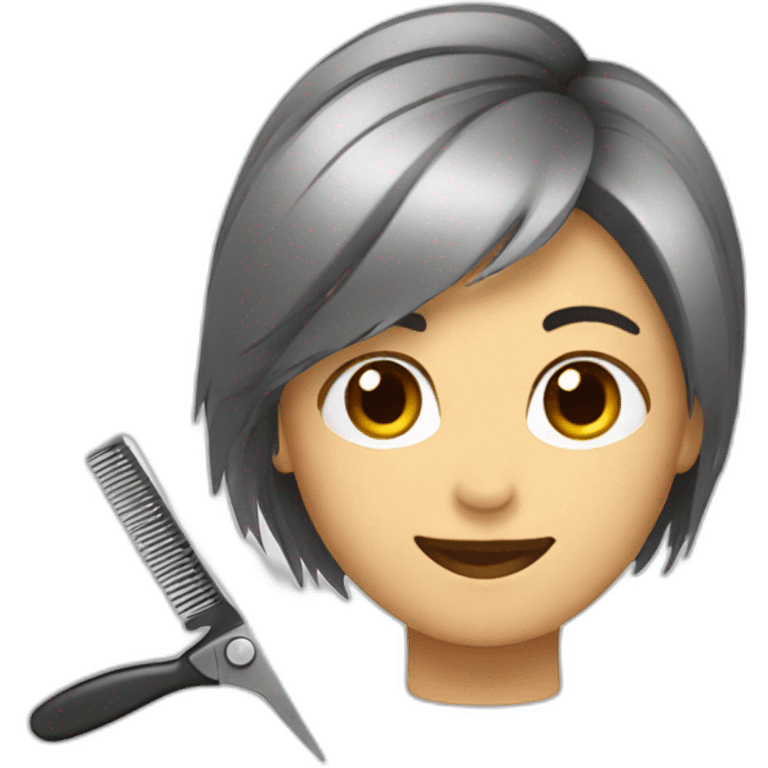 hairdresser cutting hair emoji