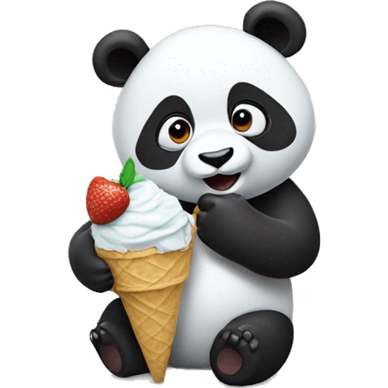 Panda eating ice cream emoji