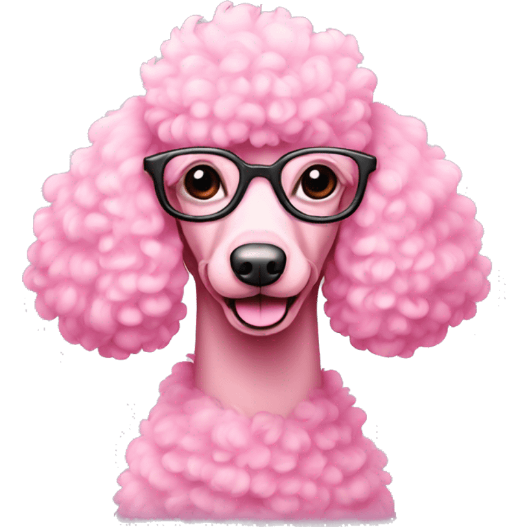 pink poodle with glasses emoji