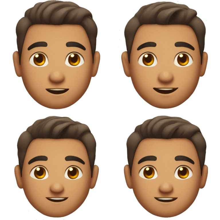 chubby handsome fair white indian boy with light beard, light mustache, plain hair, light eye brows, smile emoji