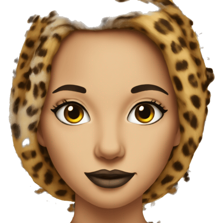 leopard print beauty portrait emoji