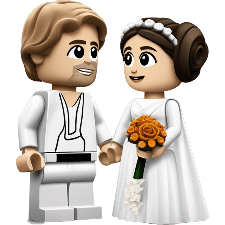 Lego Princess Leia and Anakin  Skywalker get married emoji