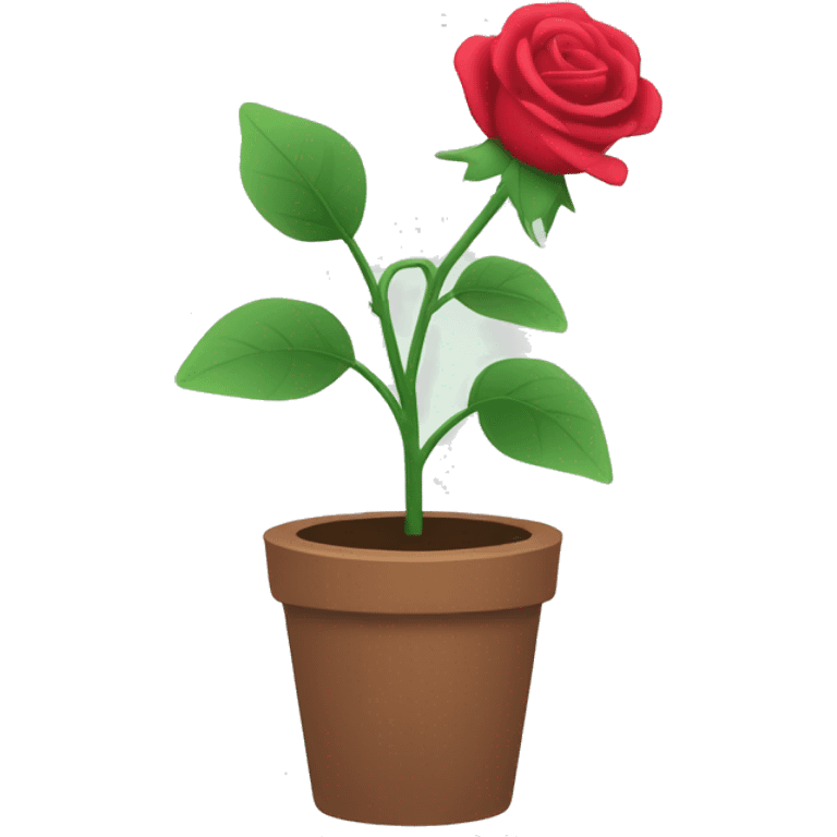 Minimalist vector art of a straight rose plant. emoji