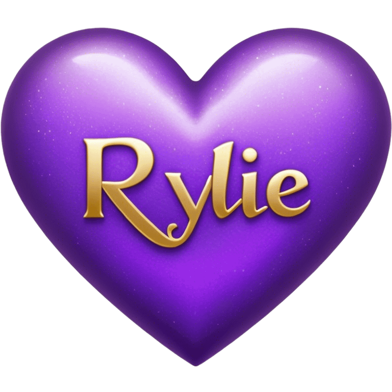 Purple heart with the letters Rylie in the middle  emoji