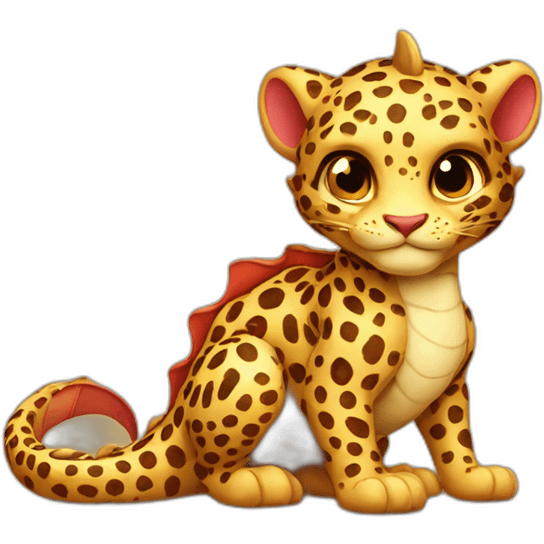 dragon cute leopard emoji