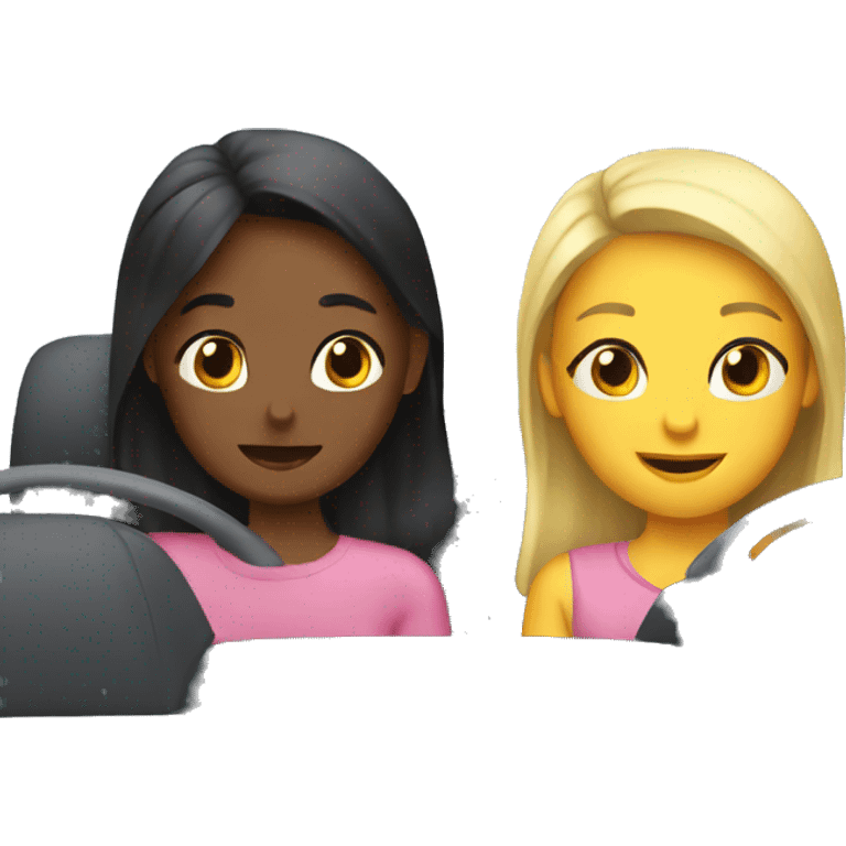 two girls in a car emoji