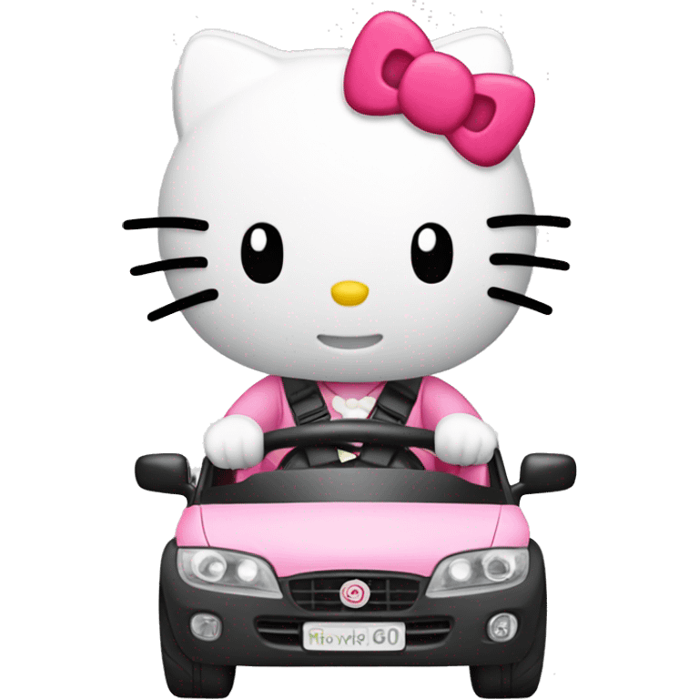 Hello kitty driving  emoji