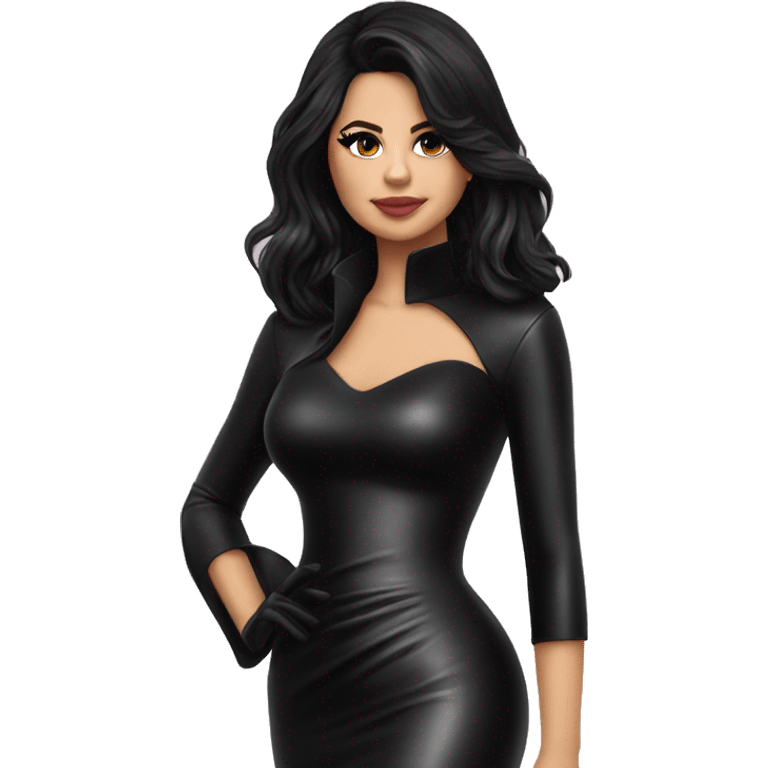 Selena gomez black latex dress emoji