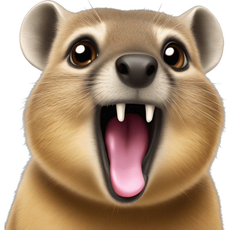 Hyrax sticking tongue out  emoji