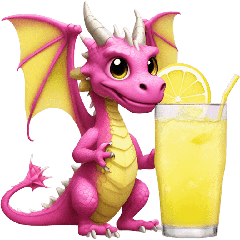 pink dragon drinking lemonade  emoji