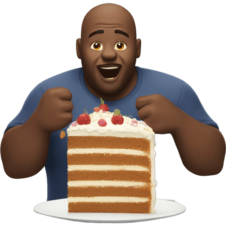 Bigger man eating cake emoji