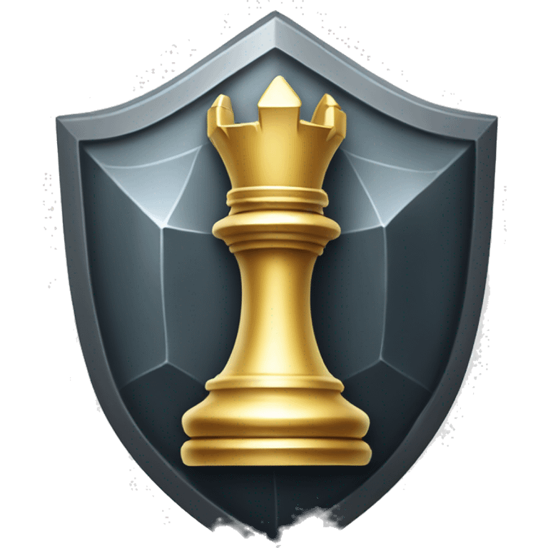 Diamond Shield with a rook chess piece   emoji