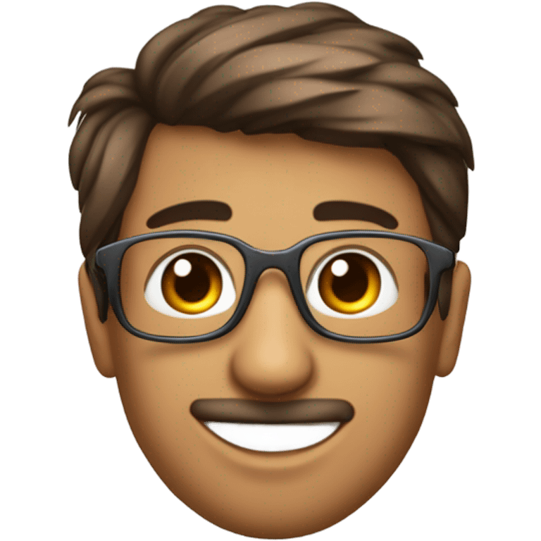 THEO, cheveux bruns courts et à lunettes avec à côté un colibri emoji