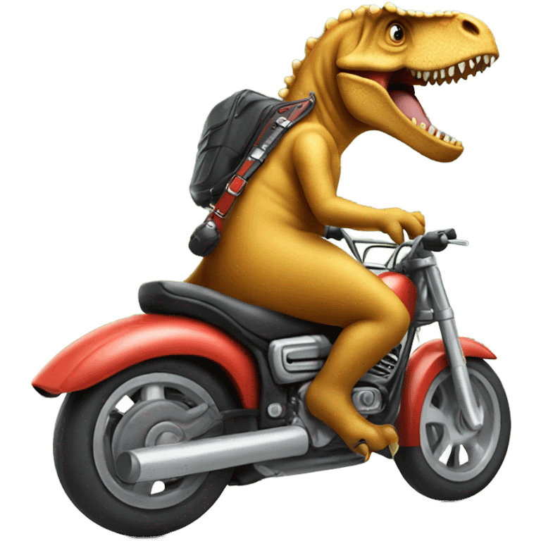 Dinosaur on motorbike emoji