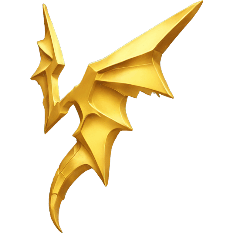 gold lightning bolt with dragon wings emoji