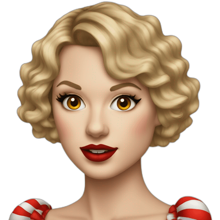 Taylor Swift with clown makeup emoji