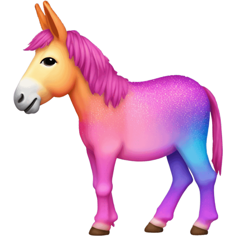 Pink ombre rainbow full body donkey with glitter no orange   emoji