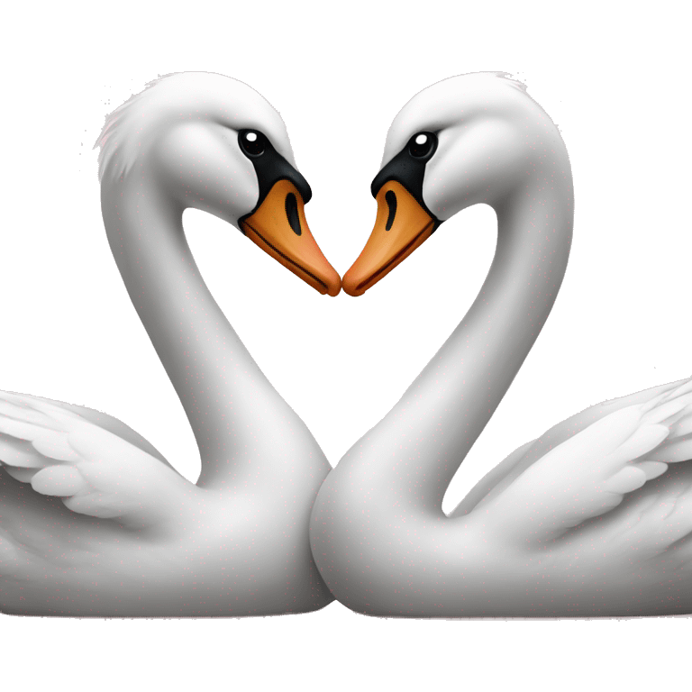 two swans making a heart emoji