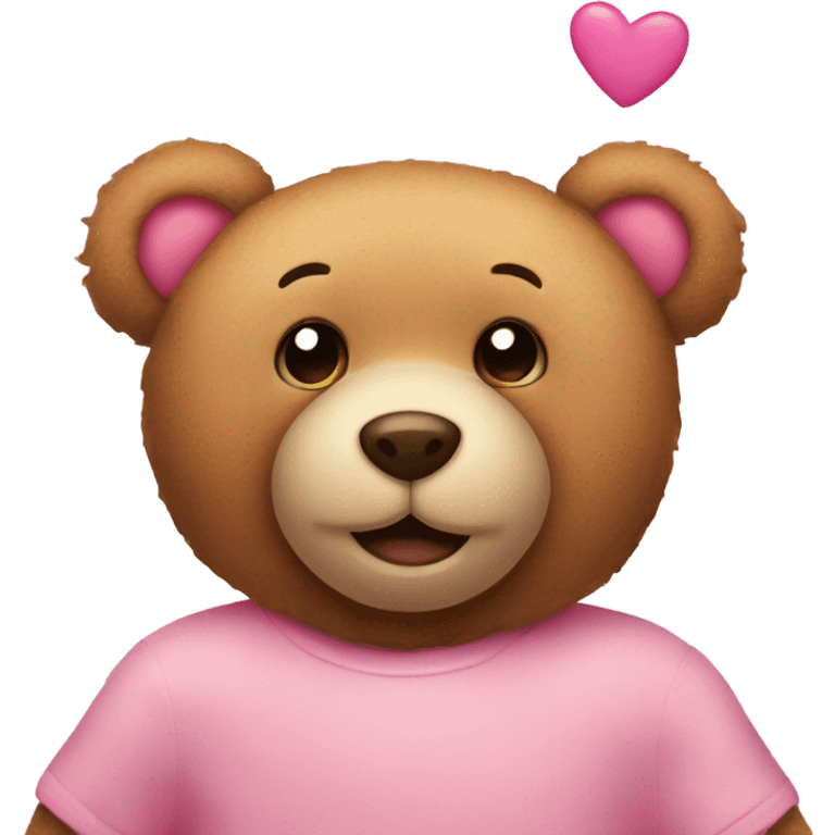 Teddy bear with pink hearts over head emoji