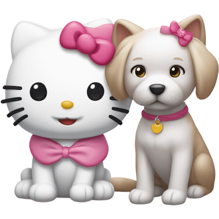 Hello kitty with dog emoji