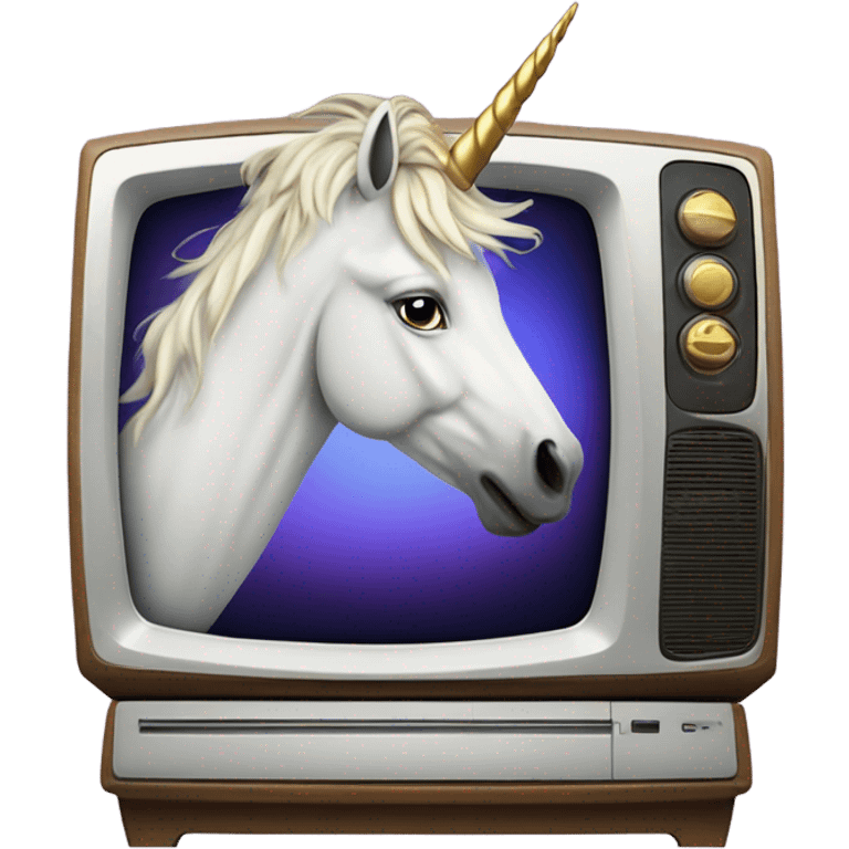 Tv riding a unicorn emoji