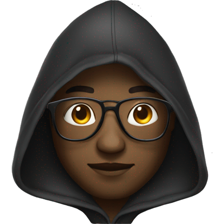 A black man with a hood and glasses on emoji