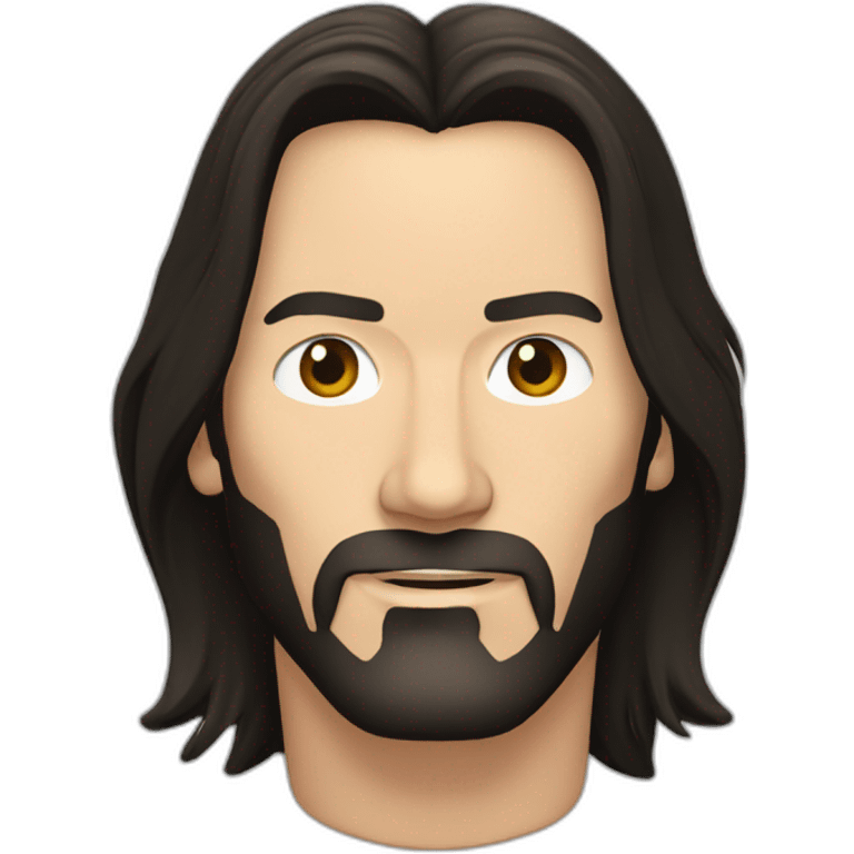 Keanu reeves with long hair and stubble emoji