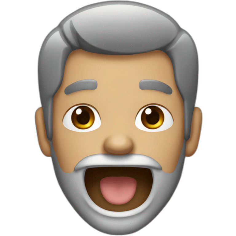 black and gray haired man with a beard yelling emoji