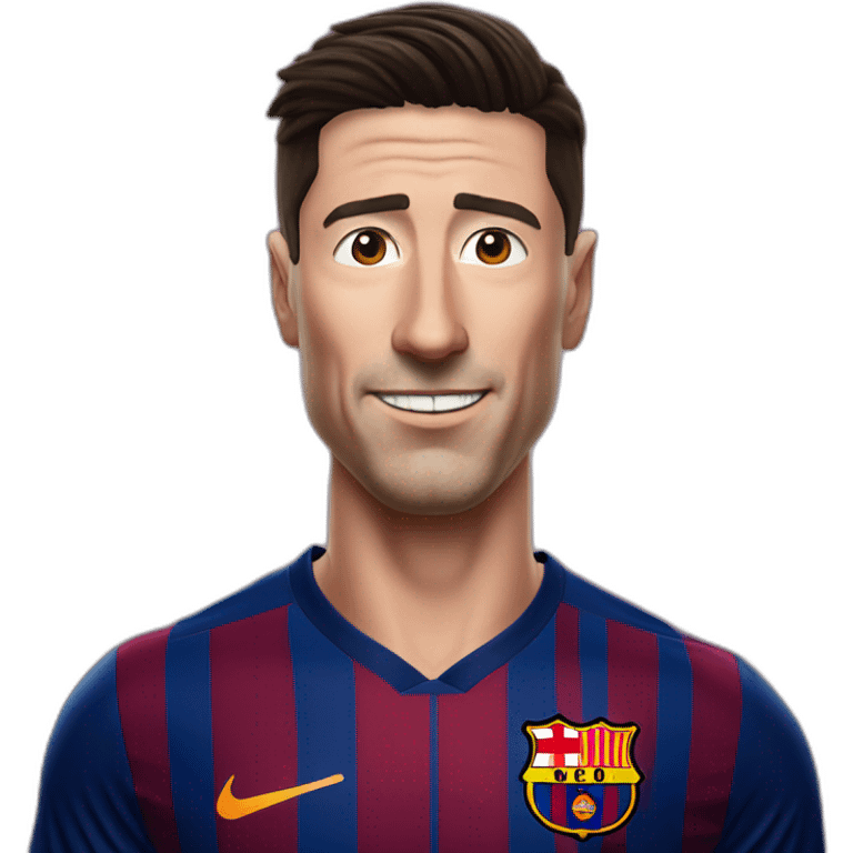 Robert Lewandowski in FC Barcelona kit emoji