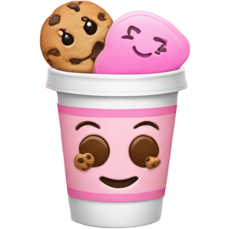 I want you to add the coffee cup emoji ☕️ next to this pink heart emoji💖 and the cookie chip emoji🍪 emoji