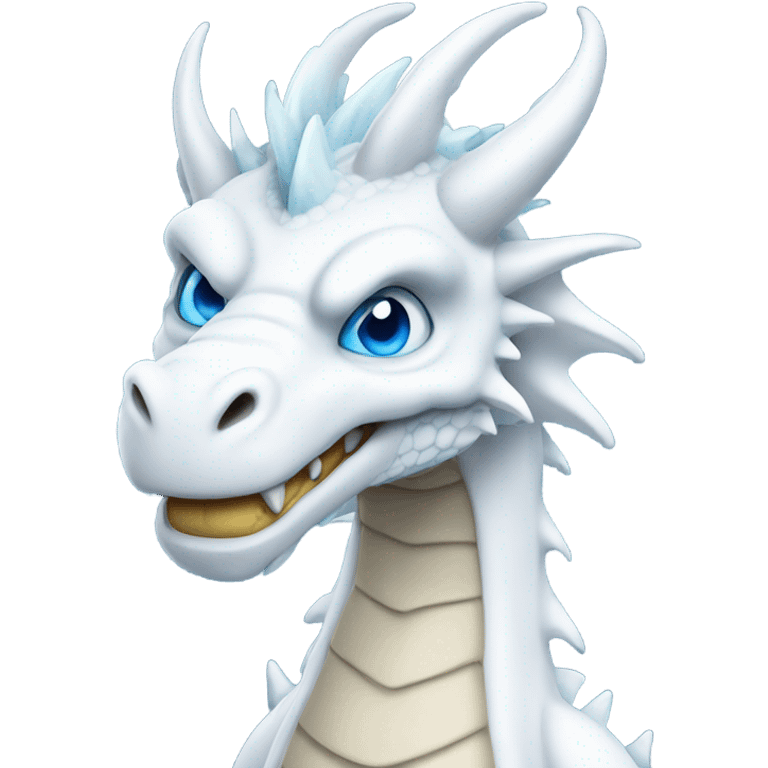 White Dragon with a Blue eyes full body emoji