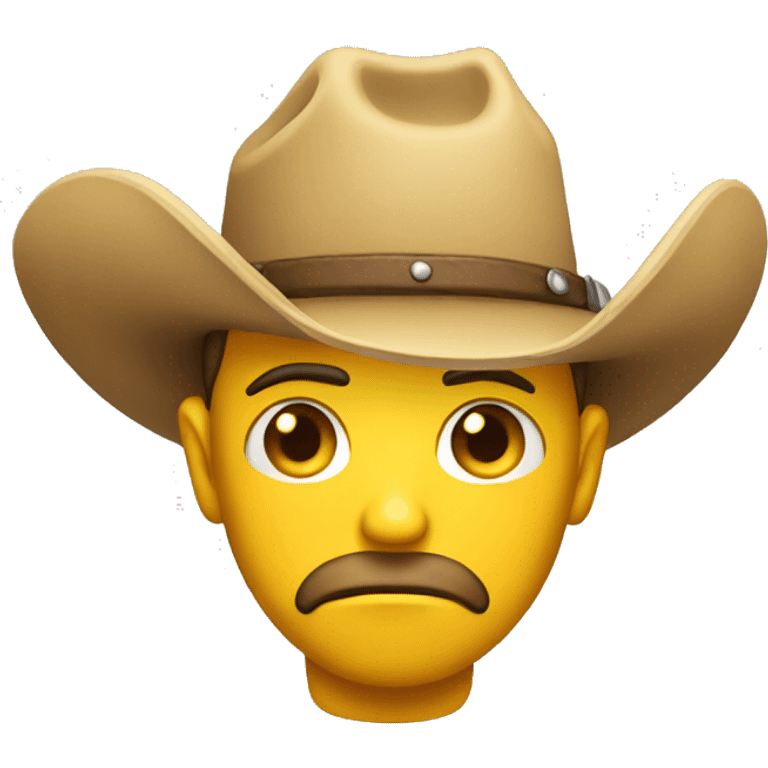 Sad cowboy yellow round head emoji