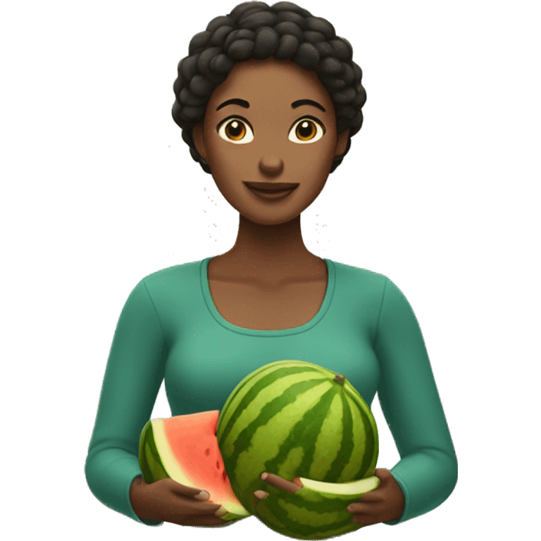 woman holding melons emoji