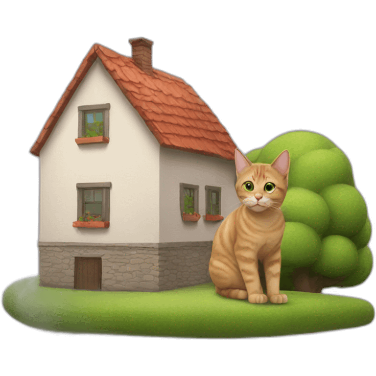 house and cat emoji