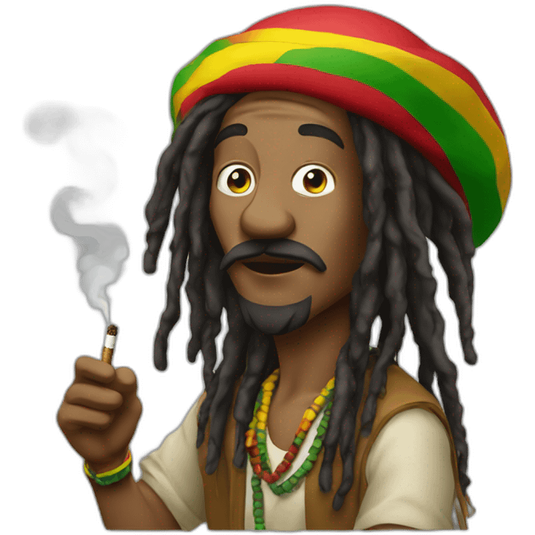 Rastaman with cigarett emoji