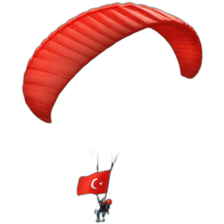 Paraglider with turkish flag emoji