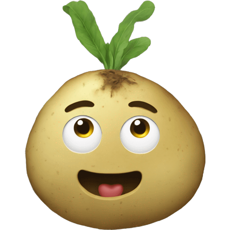 a potato on the train emoji