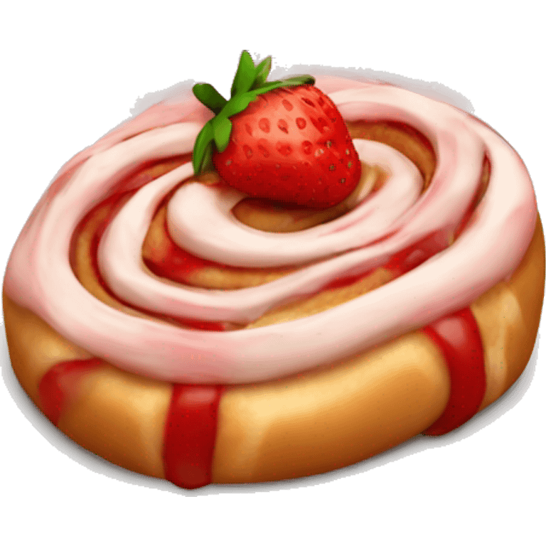 Strawberry cinnamon roll  emoji