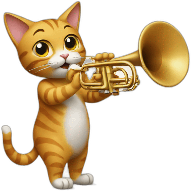 Cat playing trumpet emoji