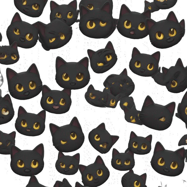 Black cat emoji that does a :3 emoji