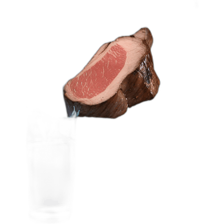 water pouring onto a steak from a glass emoji